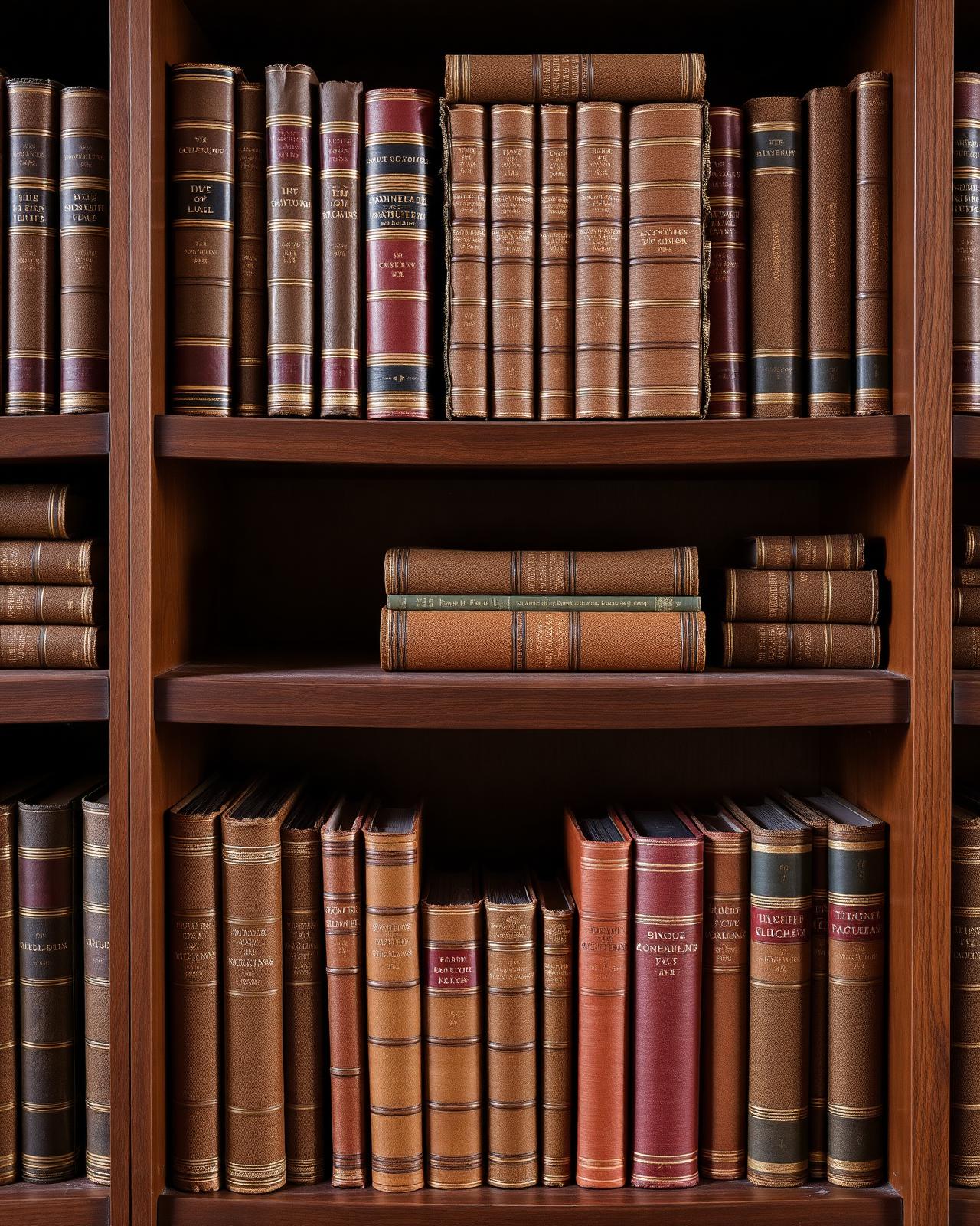 Library shelf of bound volumes